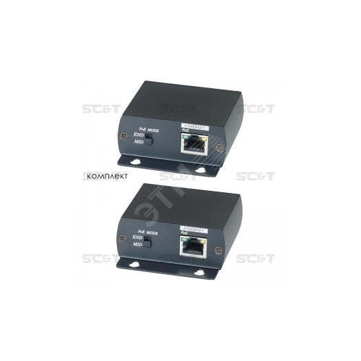 Комплект (передатчик+приёмник) Ethernet 1хRJ45, 1хBNC до 300 м
