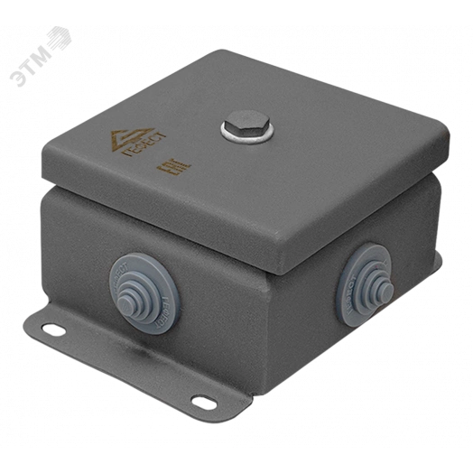 Коробка монтажная КМ IP55-1010 (без DIN рейки), корпус из нержавеющей стали, количество вводов 4