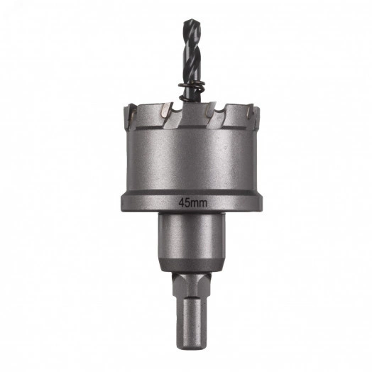 Коронка цельная твердосплавная TCT для стали/нержавеющей стали 45мм