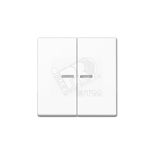 Клавиша 2-я для выключателей и кнопок  с окошком для подсветки. Серия A500  Материал- дуропласт  Цвет- белый