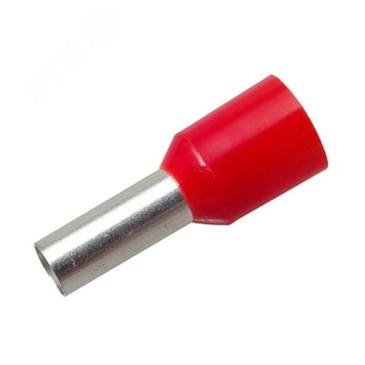 Наконечник штыревой втулочный изолир F-12 мм 10 кв мм (НШВи 10-12) красный
