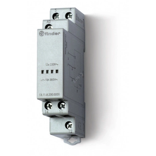 Модульное электронные вызывное реле со сбросом, 1СO 12A, питание 230В АC, ширина 17.5мм, IP20