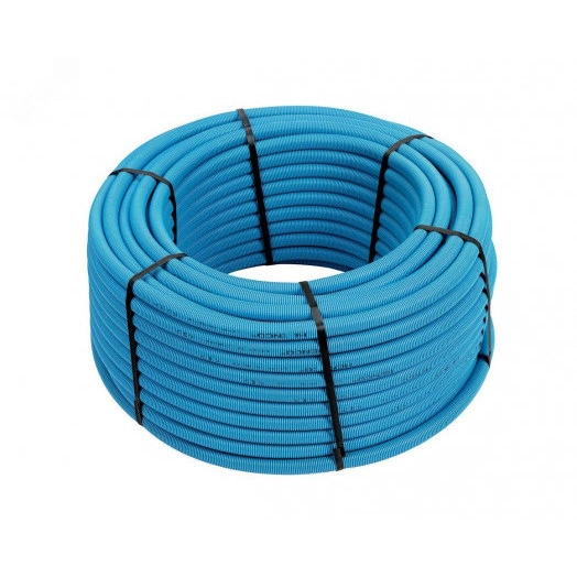 Кожух гофрированный 26 мм синий, бухта 50м