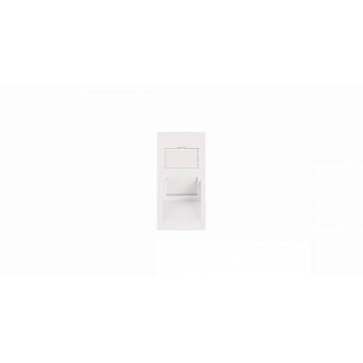 Вставка, британский формат, 25x50мм, 1 порт, под модули Keystone, наклонная, бел