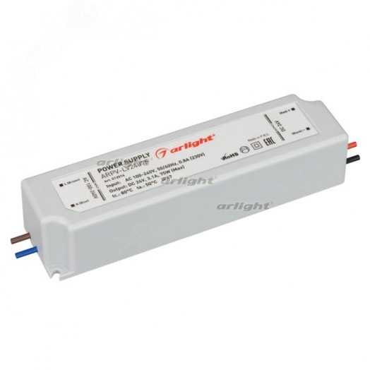 Блок питания ARPV-LV24075 (24V, 3.1A, 75W) (ARL, IP67 Пластик, 2 года)