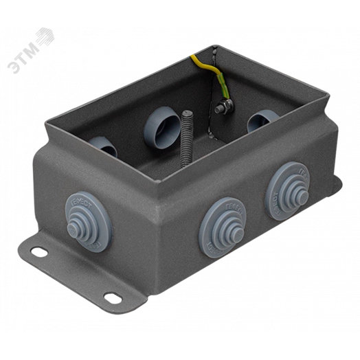 Коробка монтажная КМ IP55-0812 (без DIN рейки), корпус из нержавеющей стали, количество вводов 6