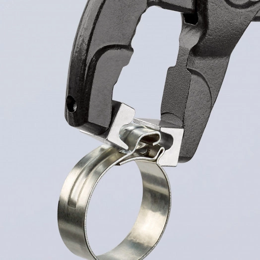 Щипцы для хомутов с защёлкой L-250 мм Cr-V серые узкая голова для труднодоступных мест KN-8551250C