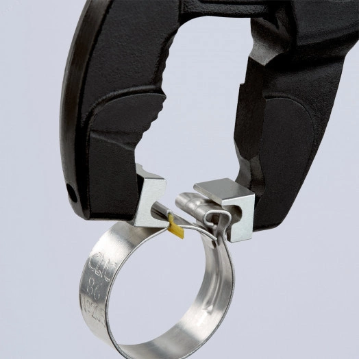 Щипцы для хомутов с защёлкой L-250 мм Cr-V серые узкая голова для труднодоступных мест KN-8551250C