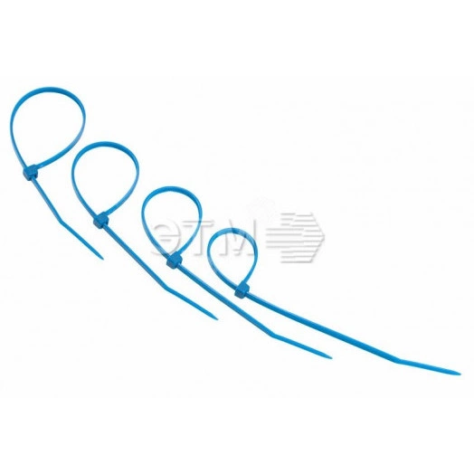 Хомут-стяжкa нeйлонoвая 150x2,5 мм, синяя, упаковка 25 шт