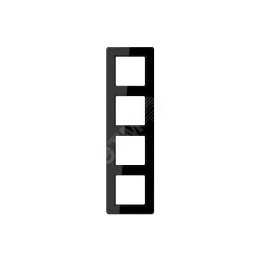 Рамка 4-я для горизонтальной/вертикальной установки  Серия- AFlow  Материал- термопласт. Цвет- черный