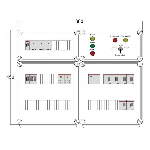 Щит управления электрообогревом DEVIBOX HR 6x2800 3хD330 (в комплекте с терморегулятором и датчиком температуры)