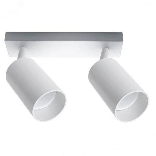 Светильник ДБО 2хGU10 без ламп наклонный белый