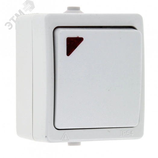 Выключатель Венеция 1 -клавишный с индикатором 10А IP54 белый