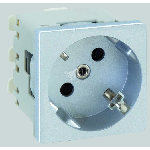 Connect Розетка с заземлением 16А 250В 45х45мм безвинтовые клеммы SC алюминий