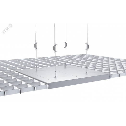 Светильник светодиодный ДВО-09-П-40-4К-IP40-Грильято-A1