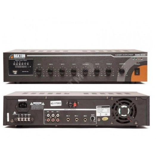 МР3-плеер-USB-FM-тюнер-усилитель 240Вт, 3 микр/2 лин входа, ИК-пульт ДУ