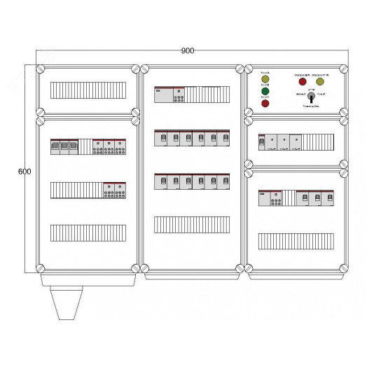 Щит управления электрообогревом DEVIBOX HR 15x2800 3хD330 (в комплекте с терморегулятором и датчиком температуры)