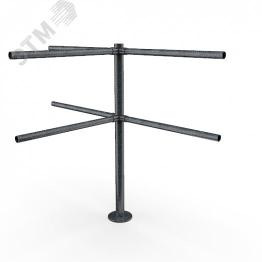 Стойка ограждения i-образная с 2-мя полупетлями под поворотную створку или секцию, 2 муфты (антик серебро, черный)