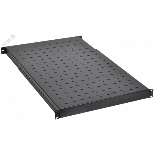 Полка стац. 19д 1U регул. 150кг 500-900мм черная ITK by ZPAS