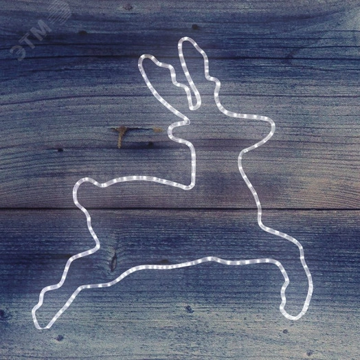 Фигура Снежинка из гибкого неона с эффектом тающих сосулек, 60х60 см, синий/белый