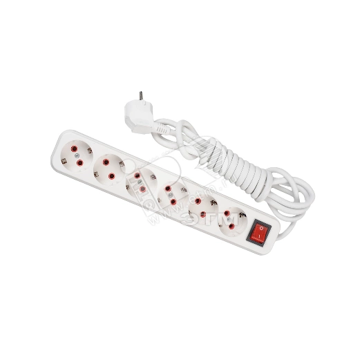 Удлинитель 6х2м с заземлением с выключателем