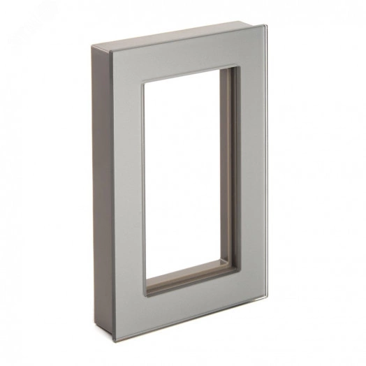 Рамка  2-местная (без перемычки), серия Катрин, серебро