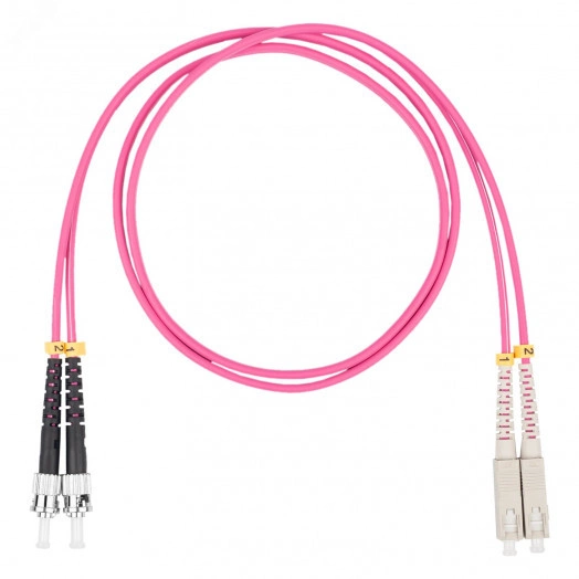 Шнур оптический коммутационный (патч-корд), SC-ST, дуплекс (duplex) OM4, нг(А)-HF, маджента, 10 м