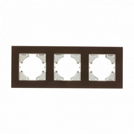 UGRA рамка 3-местная, стекло,  коричневый.