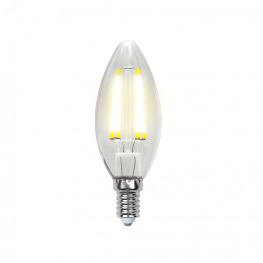 LED-C35-7,5W/WW/E14/CL GLA01TR Лампа светодиодная. Форма ''свеча'', прозрачная. Серия Air. Теплый белый свет (3000K). Картон. ТМ Uniel