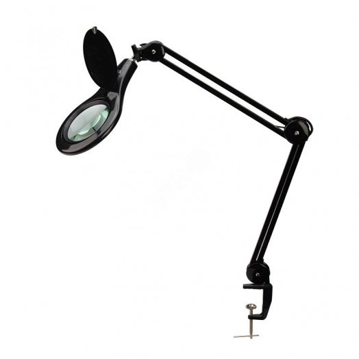 Лупа на струбцине , круглая, 5D, 56 SMD LED