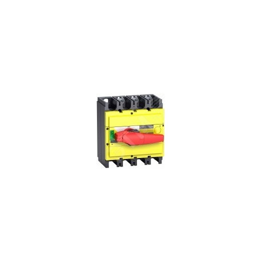 Выключатель-разъединитель INS320 3п красная рукоятка/желтая панель