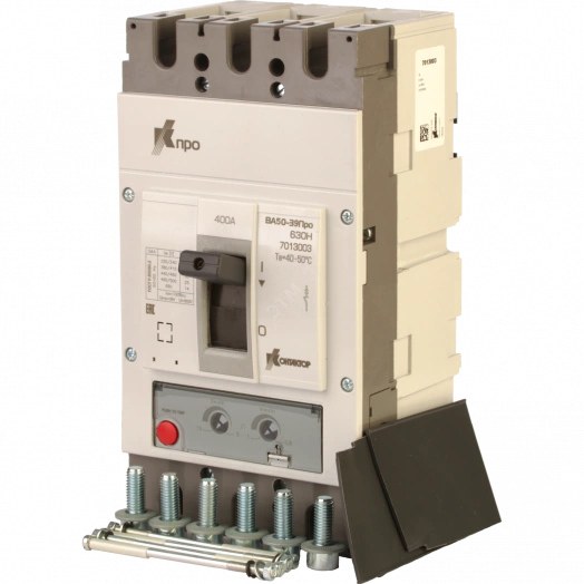 Выключатель автоматический трехполюсный ВА50-39Про 400А 36кА регулировка 0.8-1In
