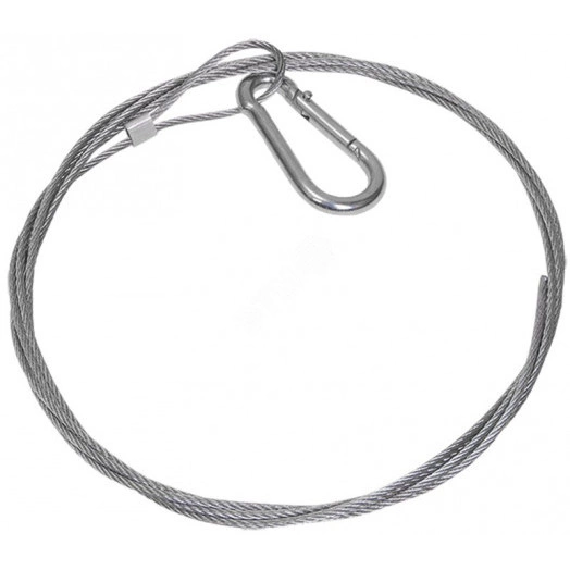 Трос стальной с карабином 3м