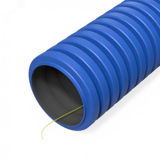 Труба гофрированная двустенная ПНД гибкая тип 450 (SN34) с/з синяя d32 мм (100м/уп)