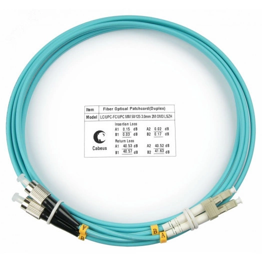 Шнур оптический duplex 2м LC-FC 50/125 mm OM3 LSZH FOP-50-LC-FC-2m