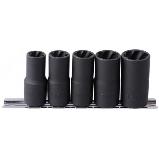 Набор торцевых головок для поврежденных гаек и болтов, 12, 13, 14, 17, 19 мм, 5 предметов