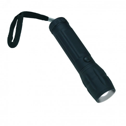 S-LD038-C Black Фонарь Uniel серии Стандарт «Simple light - classic plus», прорезиненный корпус, 0,5 Watt LED, упаковка — кламшелл, 3хААА н/к, цвет Черный