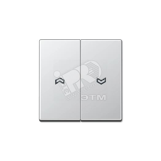 Клавиша 2-я с символом  стрелки  для жалюзийного выключателя  и кнопки  Серия A500  Материал- дуропласт  Цвет- алюминий