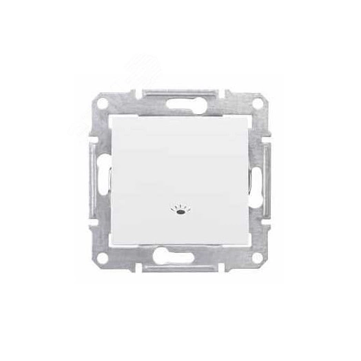 Sedna Выключатель кнопочный одноклавишный свет в рамку белый