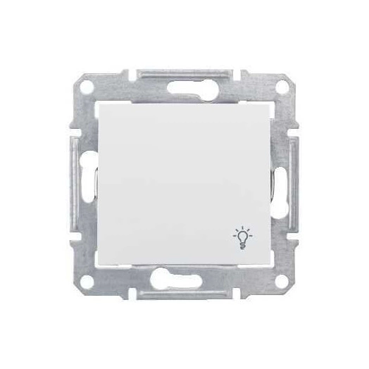 Sedna Выключатель кнопочный одноклавишный свет в рамку белый