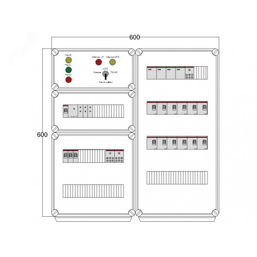 Щит управления электрообогревом DEVIbox HS 12x1700 D330 (в комплекте с терморегулятором и датчиком температуры)