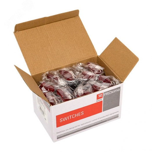 Переключатель ANLC-22 2P красныйс подсветкой 220В