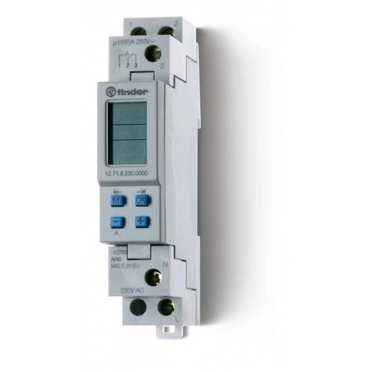 Реле времени цифровое недельное программируется ПК (012.00) монтаж на рейку 35мм 1СO 16A питание 24В АC/DC ширина 17.8мм степень защиты IP20