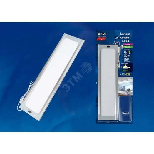 ULI-F42-7,5W4200K/DIM SENSOR IP20 SILVER Панель линейная светодиодная ультратонкая, с бесконтактным выключателем, диммер.460х120х11мм. 260Lm. Серебристый. ТМ Uniel
