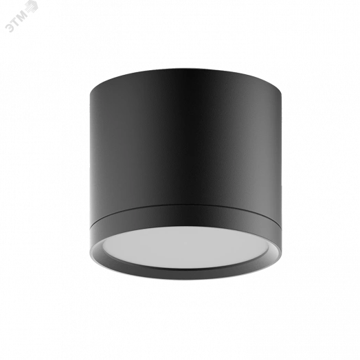 Светильник светодиодный ДПО 10 Вт 700 Лм 3000К цилинндр накладной 170-240 В 88х75 мм IP20 черный с рассеивателем LED Overhead Gauss