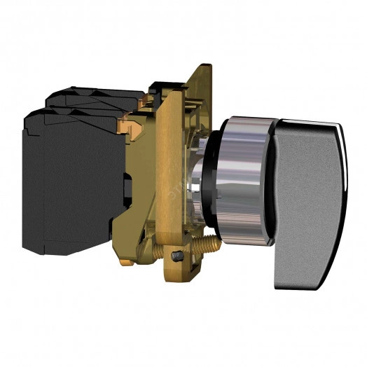 Переключатель в сборе 1НО 22мм черная рукоятка с фиксацией