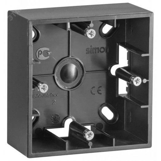 Simon15 Коробка для наружного монтажа на 1 пост,  графит