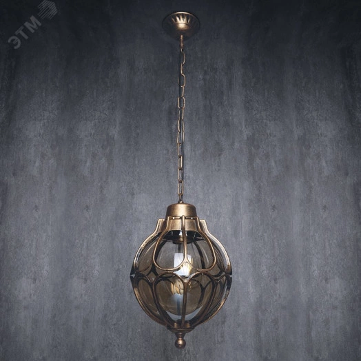 Светильник НСУ-60w цепь Е27 IP44 черное золото