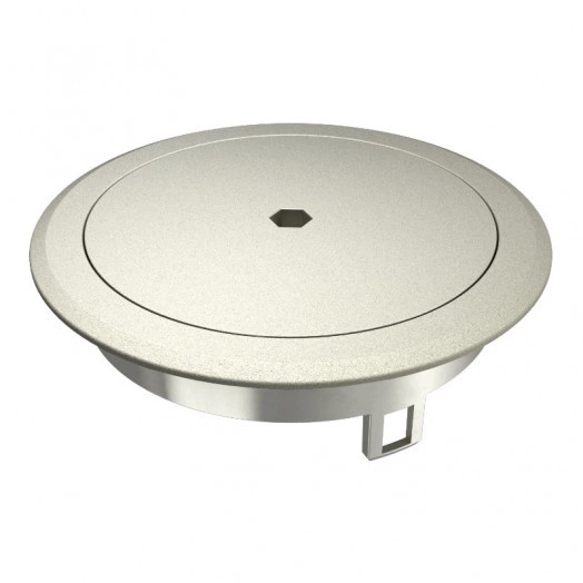 Лючок GES R2B 40х140 мм (для монтажных оснований, никелир.) с ключом