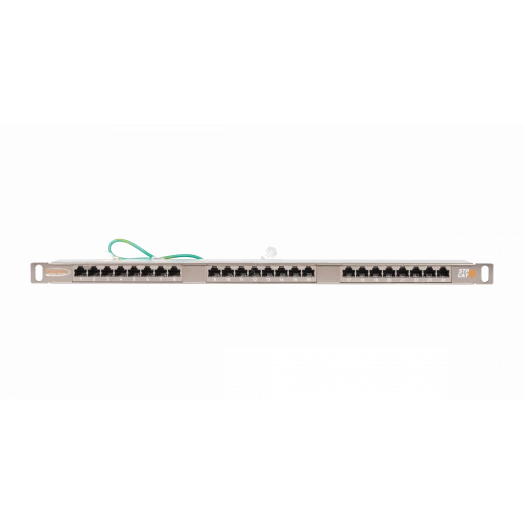 Панель 19'', 0,5U, 24 порта, Кат.6, RJ45/8P8C, экран., металлик